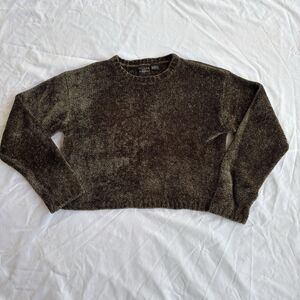 Vintage Brown  Tailor B.Moss Cropped Long Sleeve Shaggy Top Size M